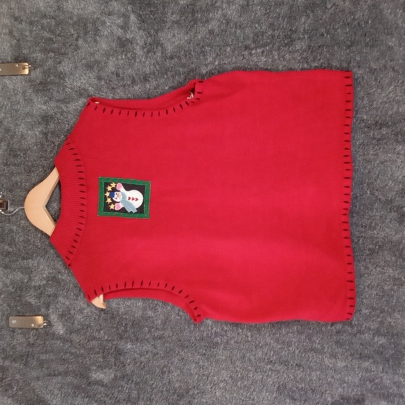 Studio Red Festive Snowman Vest Holiday Christmas Womens Suze Large - Picture 4 of 10
